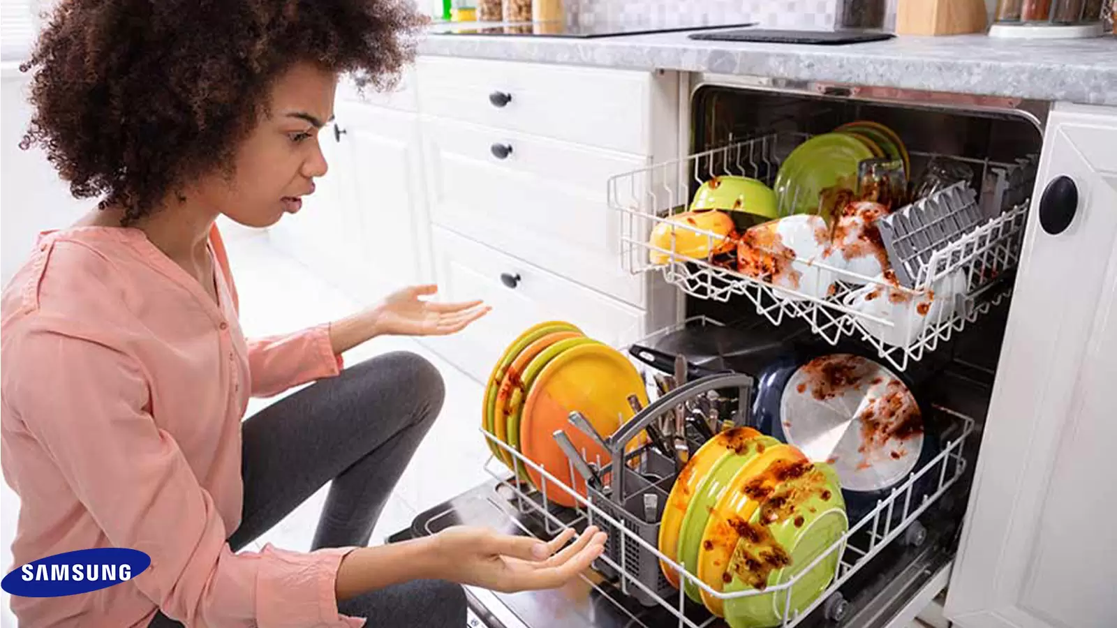 تمیز نشدن ظروف در ماشین ظرفشویی سامسونگ